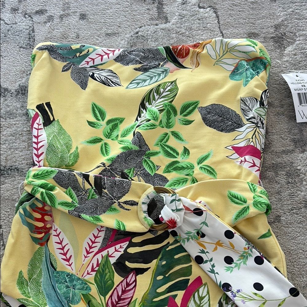 Reversible Vibrant Yellow and Green Tropical One-Piece Swimsuit - Picture 7 of 14